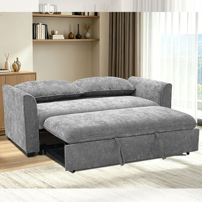 Диван-кровать Queen Size, удобная раскладная кровать с регулируемой спинкой, диван-футон, серая ткань